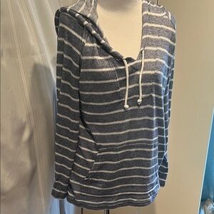 Striped Blue and White Hoodie Sweatshirt